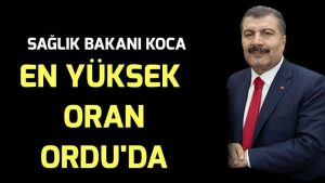 Sağlık Bakanı Koca: En yüksek oran Ordu’da – Türkiye’de son