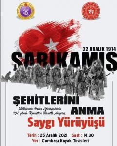 ORDU’DA GENÇLER SARIKAMIŞ ŞEHİTLERİ İÇİN YÜRÜYECEK Sarıkamış Şehitleri Ordu’nun 2