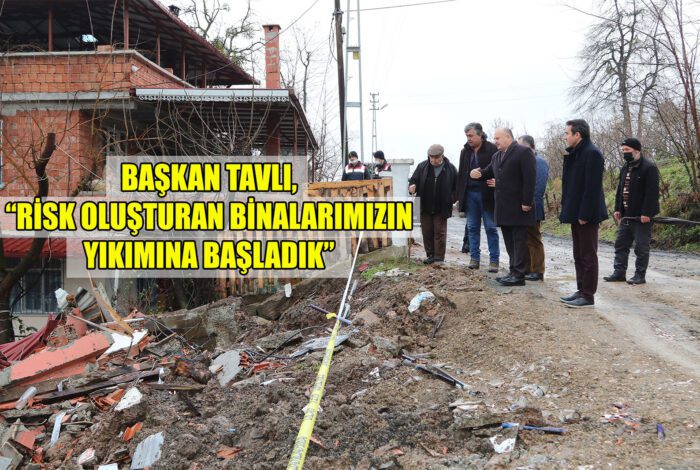 Ünye Belediye Başkanı Hüseyin Tavlı İnkur Mahallesi’nde meydana gelen heyelan