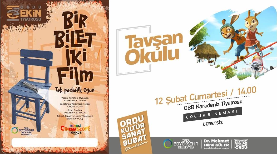 Ordu Büyükşehir Belediyesi kültür sanat etkinlikleri ile bu hafta sonu