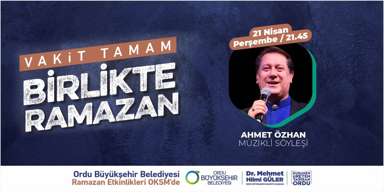 “AHMET ÖZHAN İLE MÜZİKLİ SÖYLEŞİ” 21 NİSAN PERŞEMBE SAAT 21.45’TE