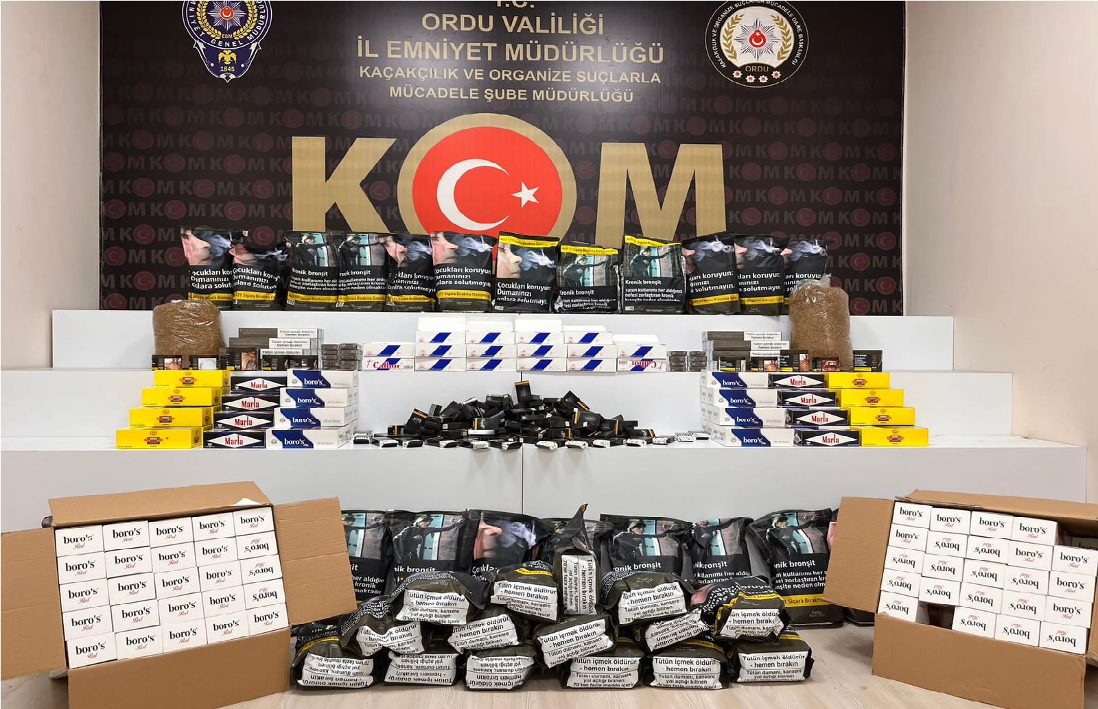 Ordu İl Emniyet Müdürlüğü ekiplerinin Tütün ve Tütün mamüllerine yönelik