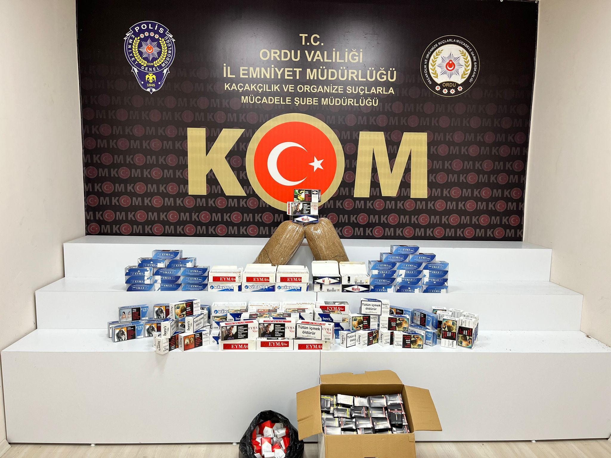 Ordu İl Emniyet Müdürlüğü ekipleri tarafından  Tütün ve Tütün mamüllerine