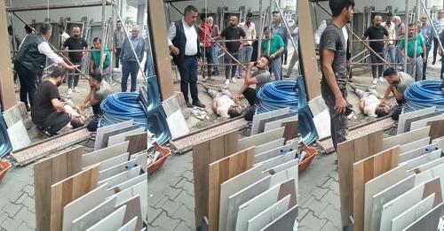 Ünye’de inşaat iskelesi üzerinde çalıştığı sırada dengesini kaybederek yere düşen