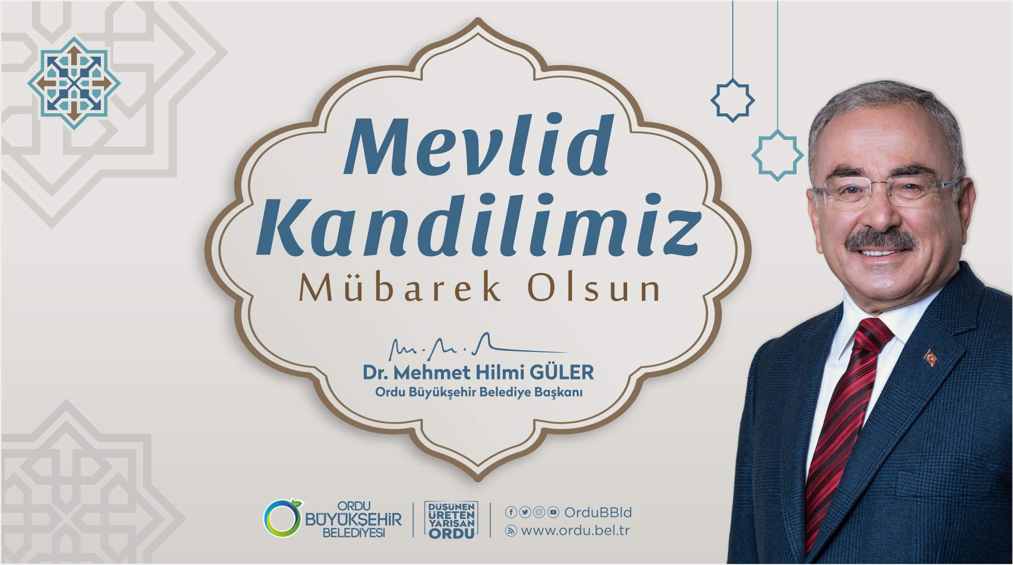 Ordu Büyükşehir Belediye Başkanı Dr. Mehmet Hilmi Güler, Mevlid Kandili