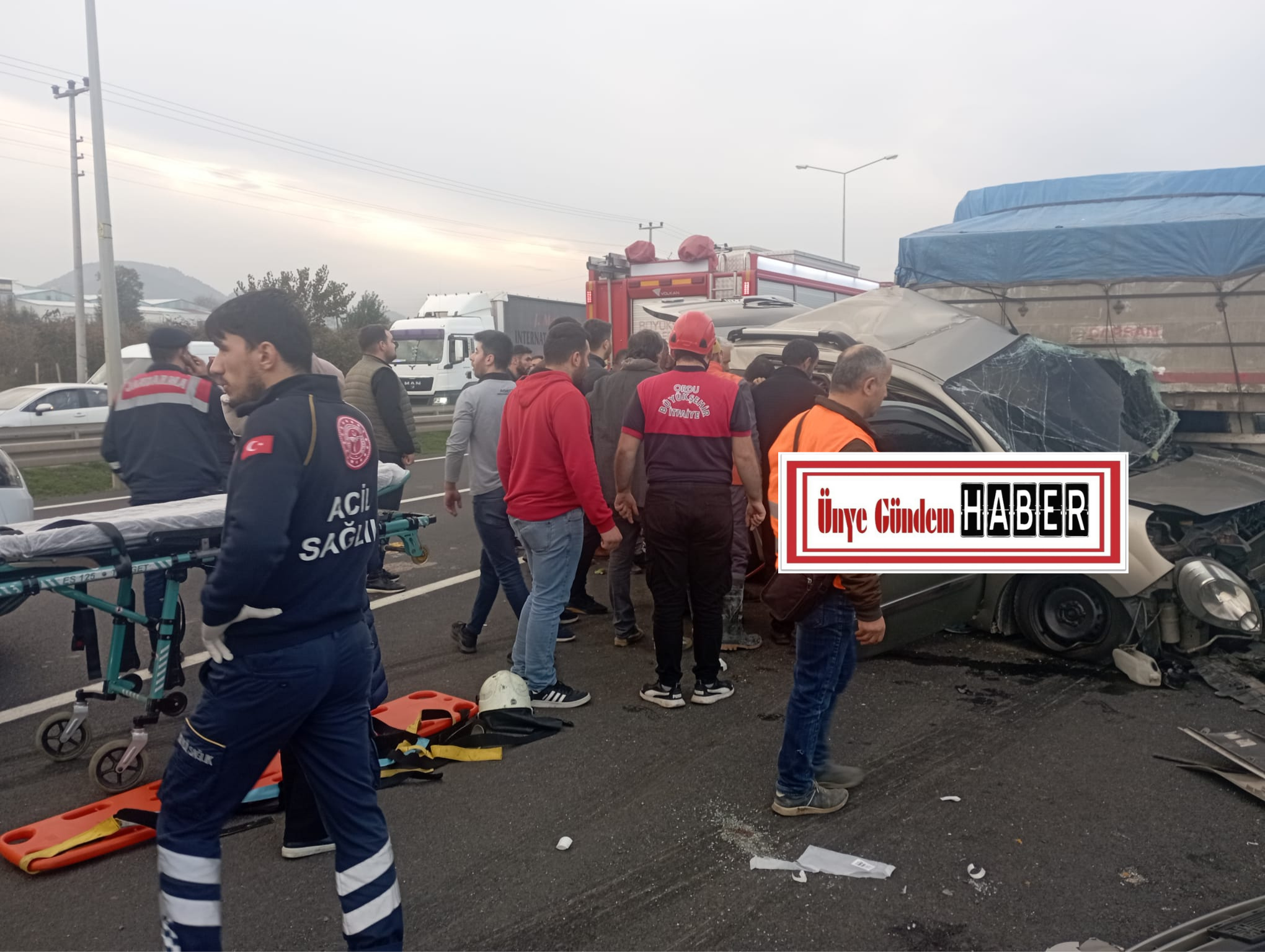 Ünye’de meydana gelen trafik kazasında bir kişi hayatını kaybederken bir