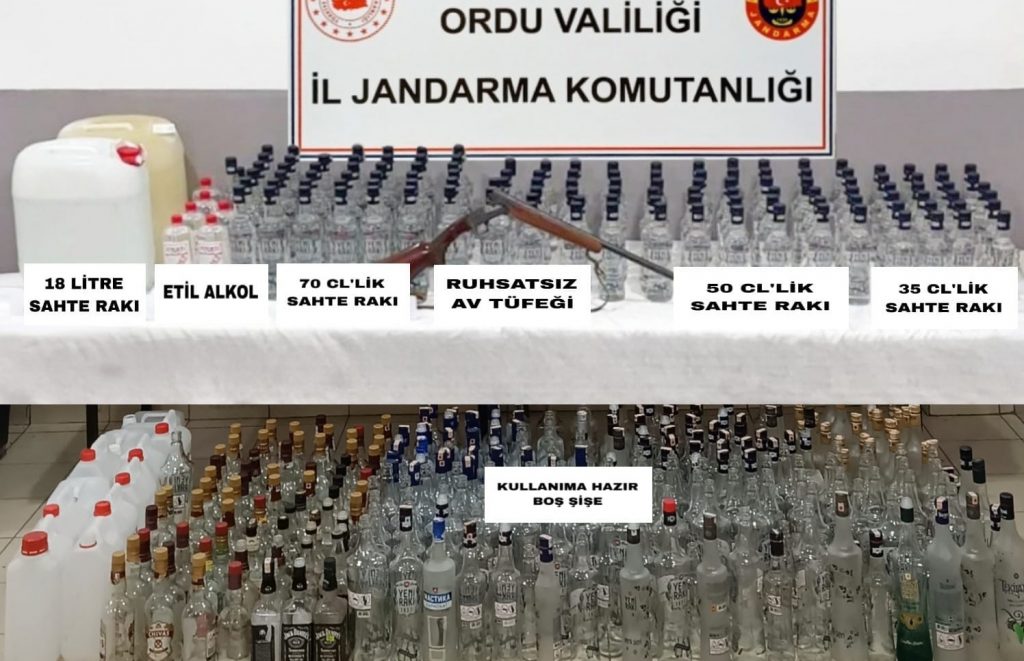 ÜNYE’DE SAHTE ALKOL OPERASYONU SAH
