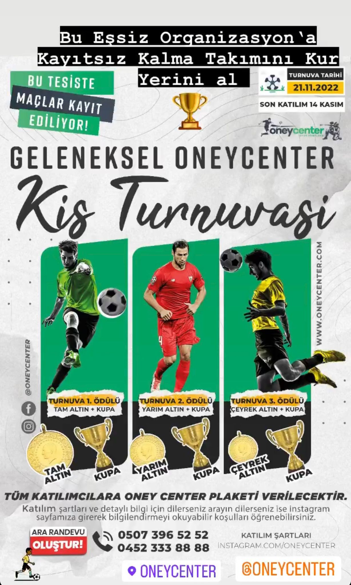 Ünye’de Oneycenter Spor Kompleksi tarafından 21 Kasım 2022 tarihinde Geleneksel