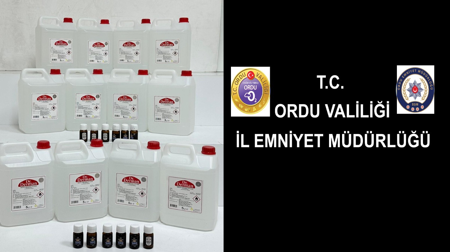 Ordu Emniyet Müdürlüğü ekipleri tarafından Fatsa’da bir adrese Kaçak/Sahte içki