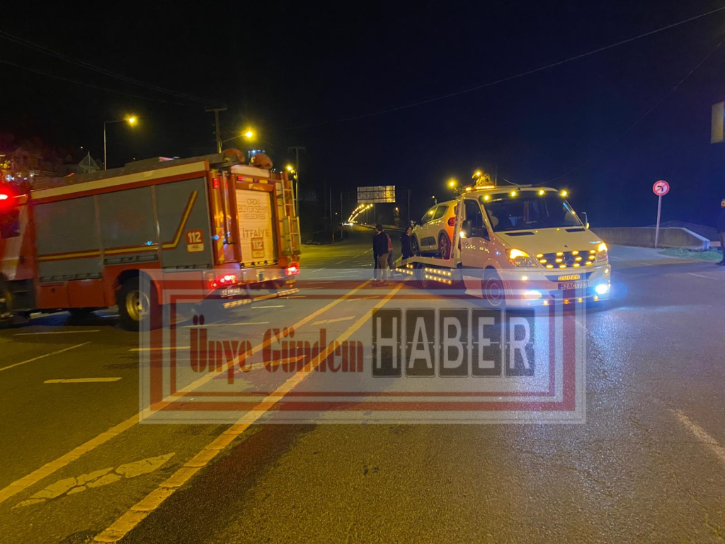 ÜNYE'DE HAFİF TİCARİ ARAÇ İLE OTOMOBİL ÇARPIŞTI image 24