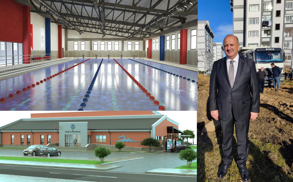 <strong>YARI OLİMPİK YÜZME HAVUZUNA İLK KAZMA VURULDU</strong> y1 2
