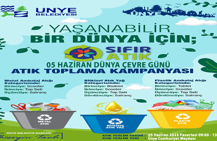 Ünye Belediyesi 05 Haziran Dünya Çevre Günü nedeniyle “Atık Toplama
