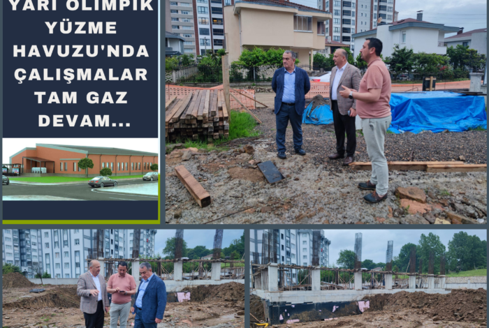 YARI OLİMPİK YÜZME HAVUZU’NDA ÇALIŞMALAR TAM GAZ DEVAM…