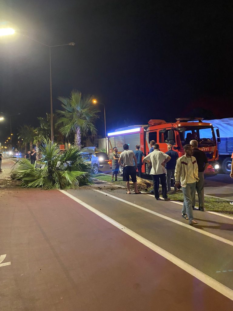 otomobil ağaca çarparak durabildi. ka