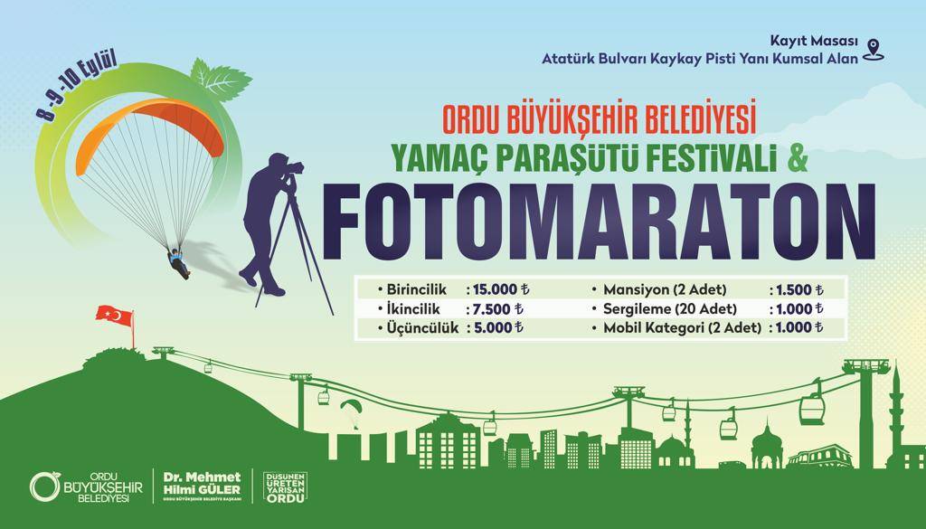 YAMAÇ PARAŞÜTÜ FESTİVALİ, FOTOMARATON İLE RENKLENECEK Y