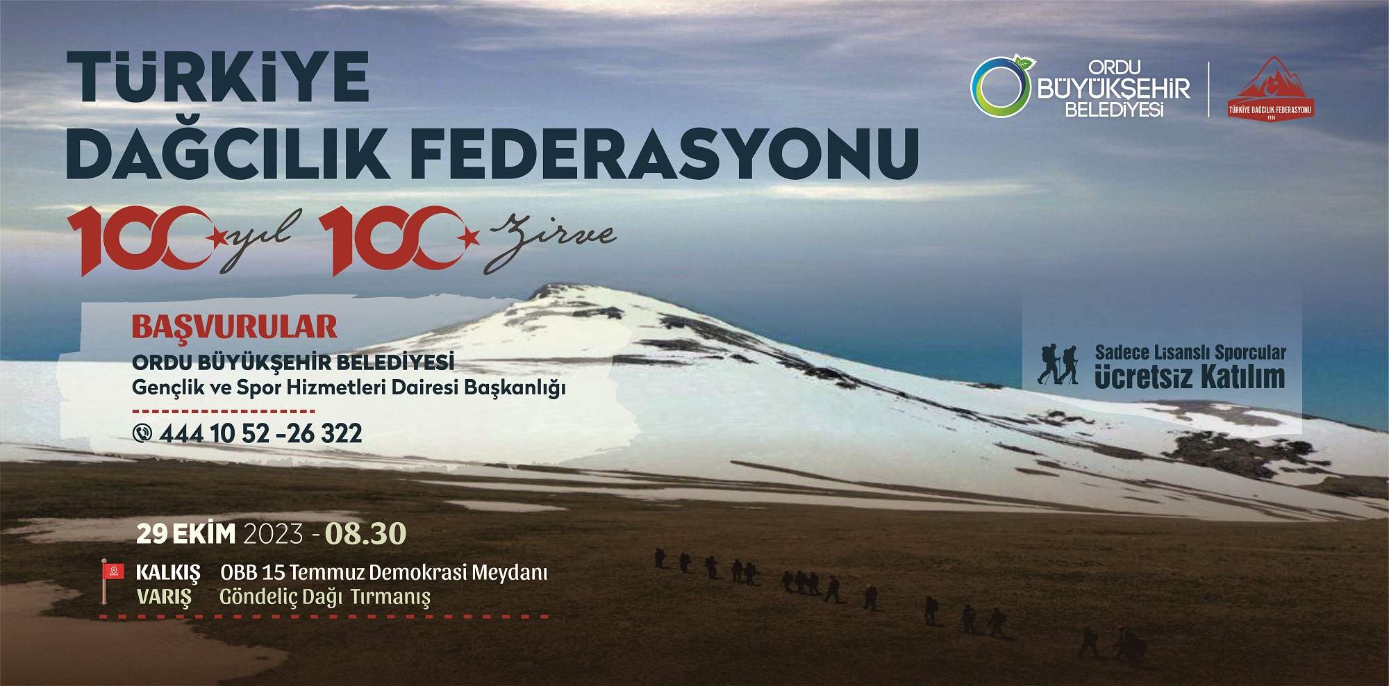 100. YILDA ORDU’NUN EN YÜKSEK ZİRVESİNE TIRMANACAKLAR Ordu Büyükşehir Belediyesi