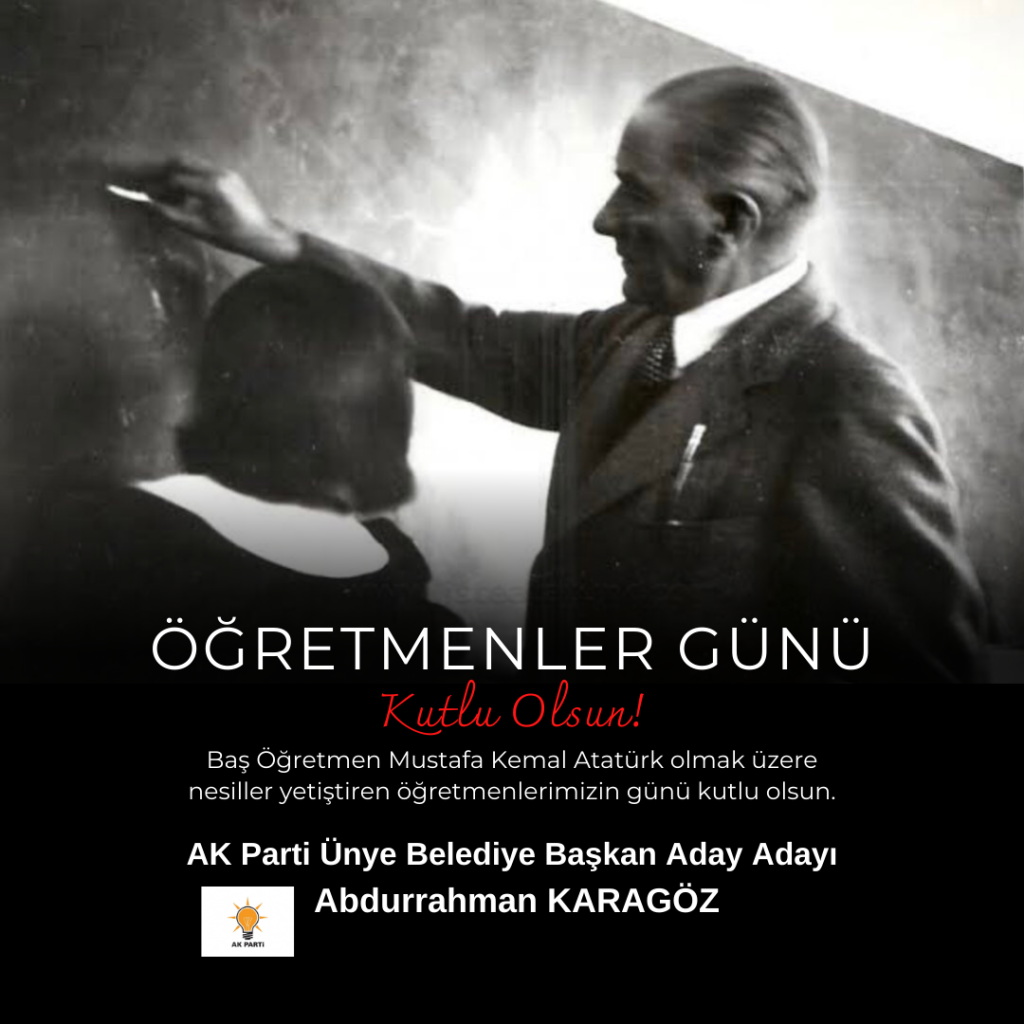 AK Parti Aday Adayı Karagöz'den , 24 Kasım Öğretmenler Günü mesajı. Siyah Beyaz Modern 24 Kasim Ogretmenler Gunu Kutlama Instagram Gonderisi