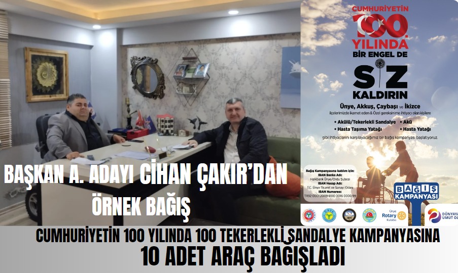 Cumhuriyetin 100 yılında bir engelde Siz kaldırın projesine Ordu Büyükşehir