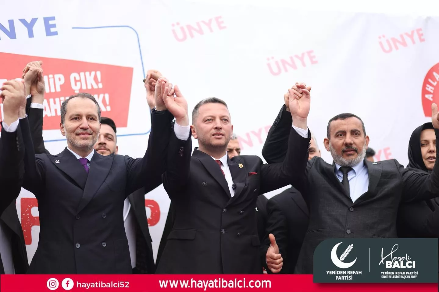 Ünye 15 Temmuz Meydanı’nda gerçekleşen mitingde, Yeniden Refah Partisi Genel