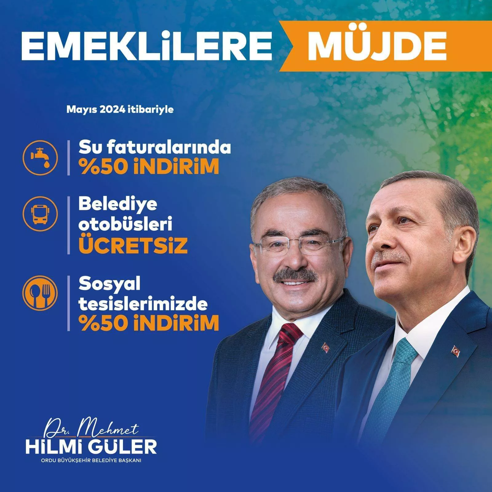 BAŞKAN GÜLER’İN MÜJDELERİ BİTMİYOR ORDU’DA İKAMET EDEN 0-5 YAŞ ARASI