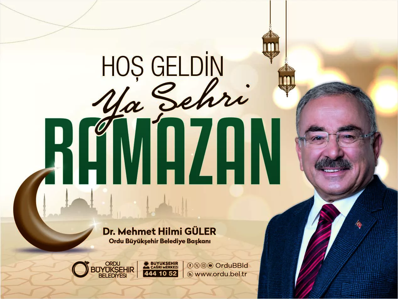 BAŞKAN GÜLER’DEN RAMAZAN AYI MESAJI Ordu Büyükşehir Belediye Başkanı Dr.