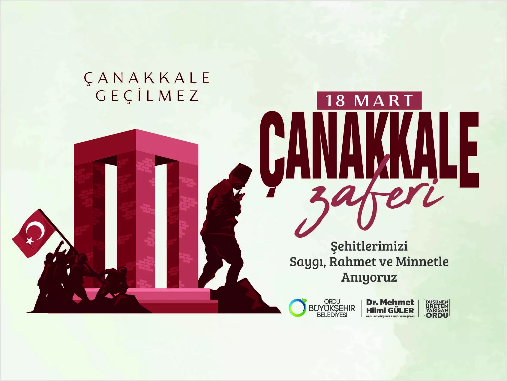 BAŞKAN GÜLER’DEN 18 MART ÇANAKKALE ZAFERİ MESAJI Ordu Büyükşehir Belediye