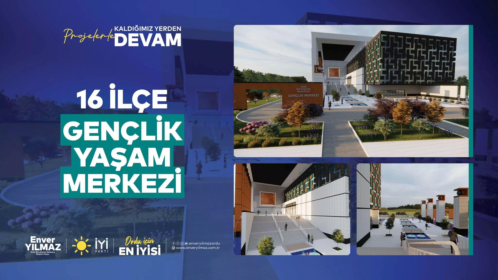 ►Gençlik Yaşam Merkezi Projesi, gençlerin sosyal, kültürel ve sportif faaliyetlerle