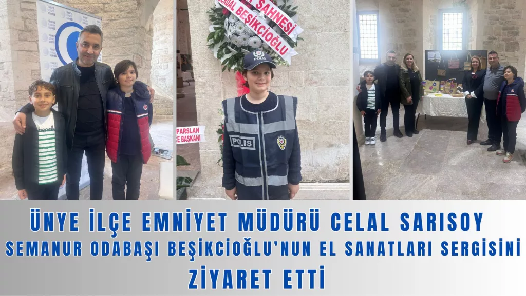 Ünye İlçe Emniyet Müdürü Celal Sarısoy, Türkiye Beyazay Derneği Ordu Şubesi ve Ünye Belediyesi iş birliğiyle düzenlenen el sanatları sergisini ziyaret etti 1 66
