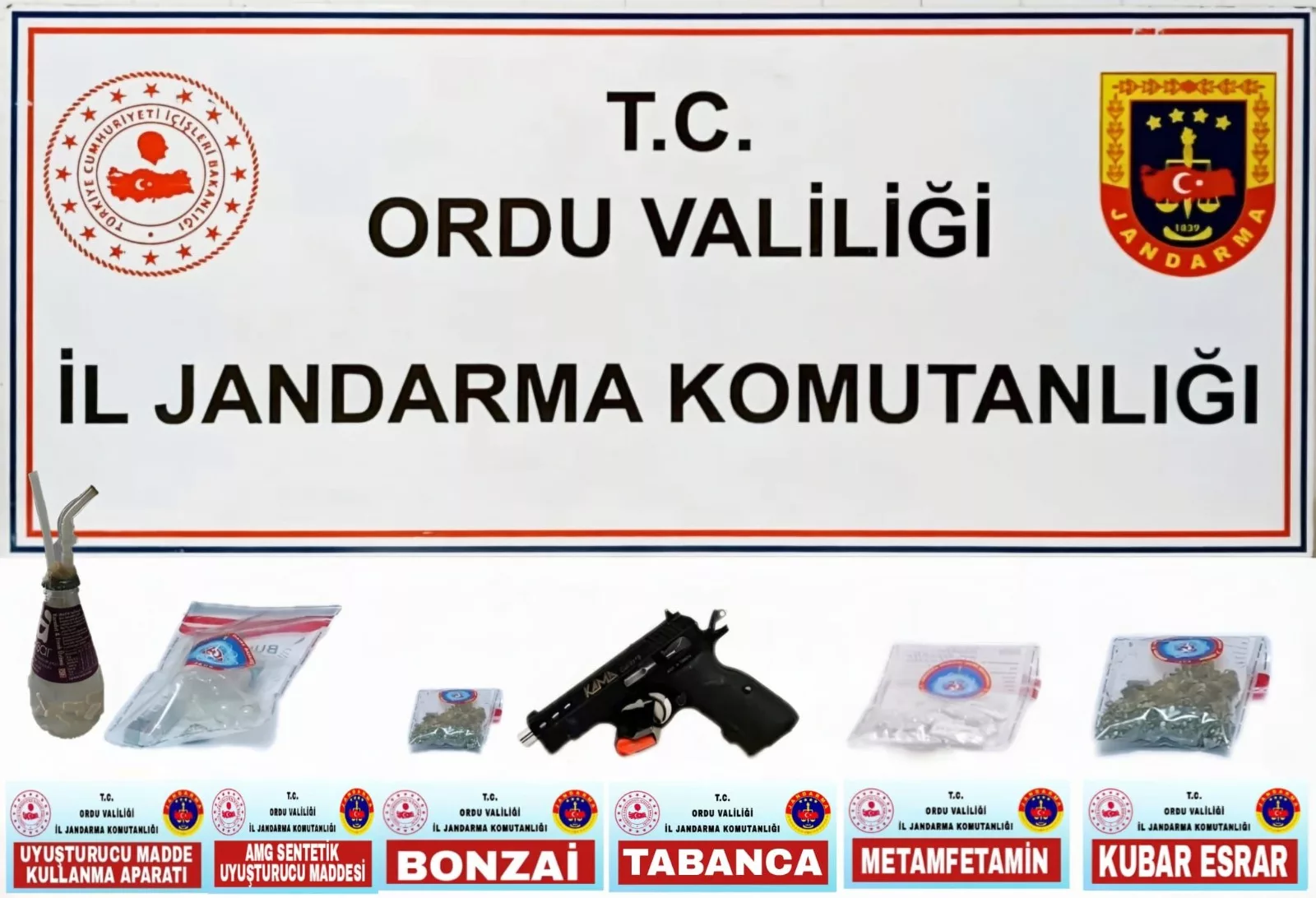 UYUŞTURUCU OPERASYONUNDA 2 KİŞİ TUTUKLANDI Ordu İl Jandarma Komutanlığı, Perşembe