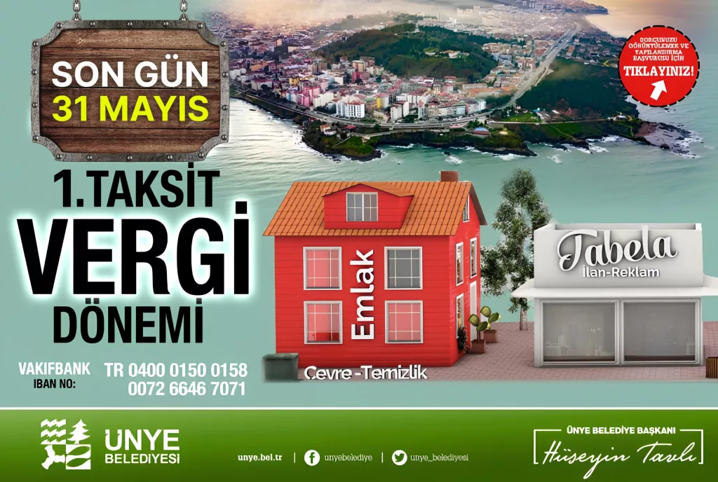 EMLAK VE ÇEVRE TEMİZLİK VERGİSİNDE SON GÜN 31 MAYIS em
