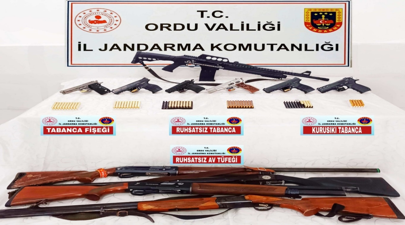 Ordu Cumhuriyet Başsavcılığı koordinesinde Ordu İl Jandarma Komutanlığınca “Silah Kaçakçılığı