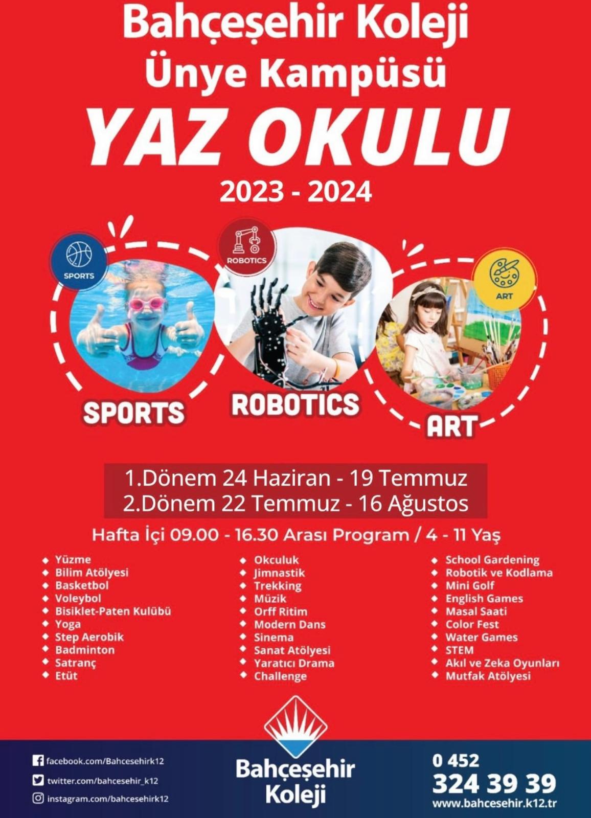 Bahçeşehir Koleji Ünye Kampüsü, bu yaz sezonunda kapılarını tüm öğrencilere