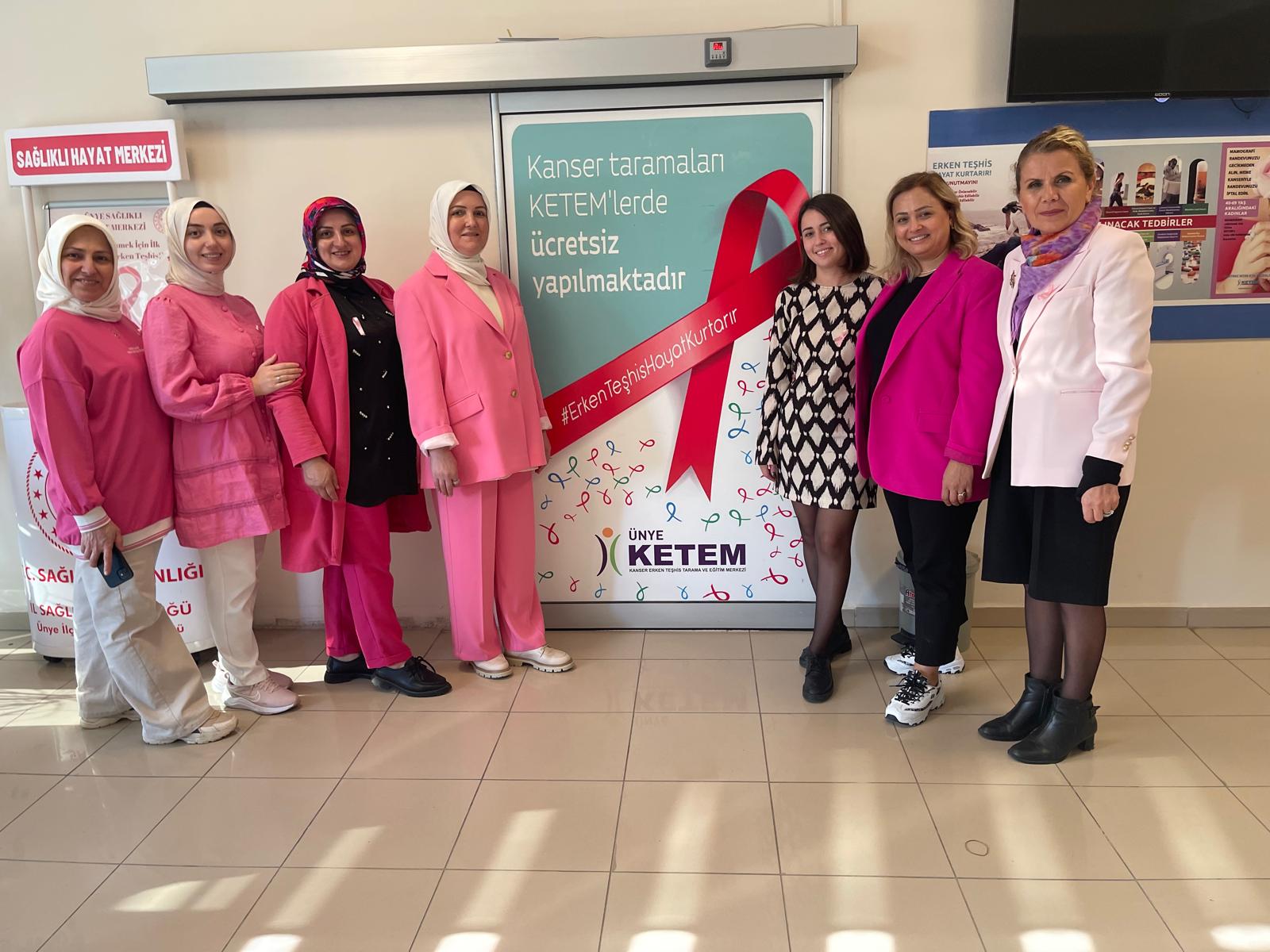 1-31 Ekim Meme Kanseri Farkındalık Ayı kapsamında, Ünye İlçe Sağlık