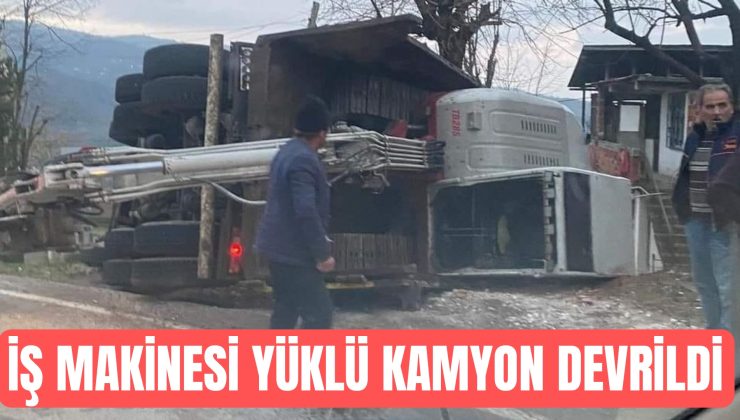 Ordu Çamaş’ta Kamyon Devrildi: Sürücü Yaralandı is