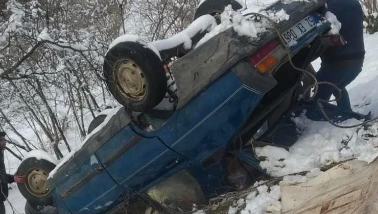 Buzlanma Nedeniyle Kaza: Otomobil Fındık Bahçesine Uçtu oti