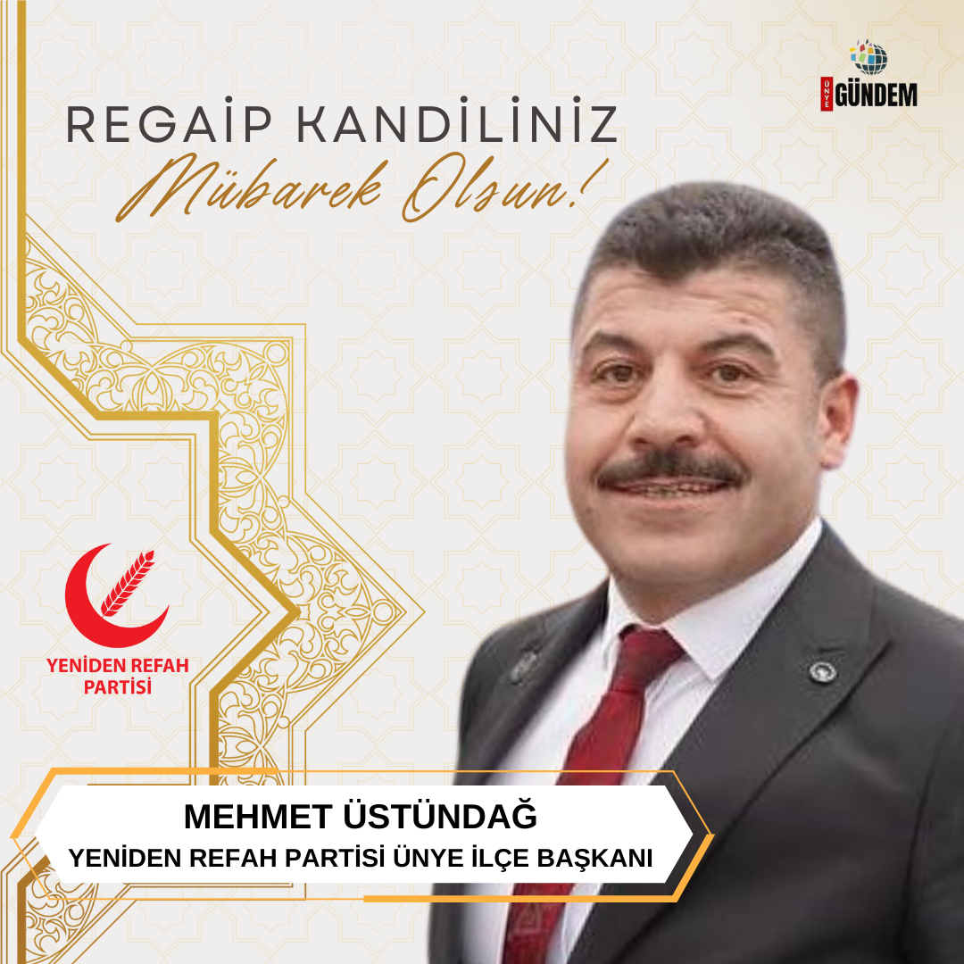 Yeniden Refah Partisi Ünye İlçe Başkanı Mehmet Üstündağ’dan Regaip Kandili Kutlama Mesajı Krem Geleneksel Regaip Kandili Instagram Gonderisi