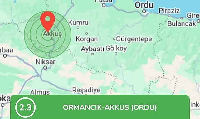 Ordu Akkuş’ta Deprem Meydana Geldi