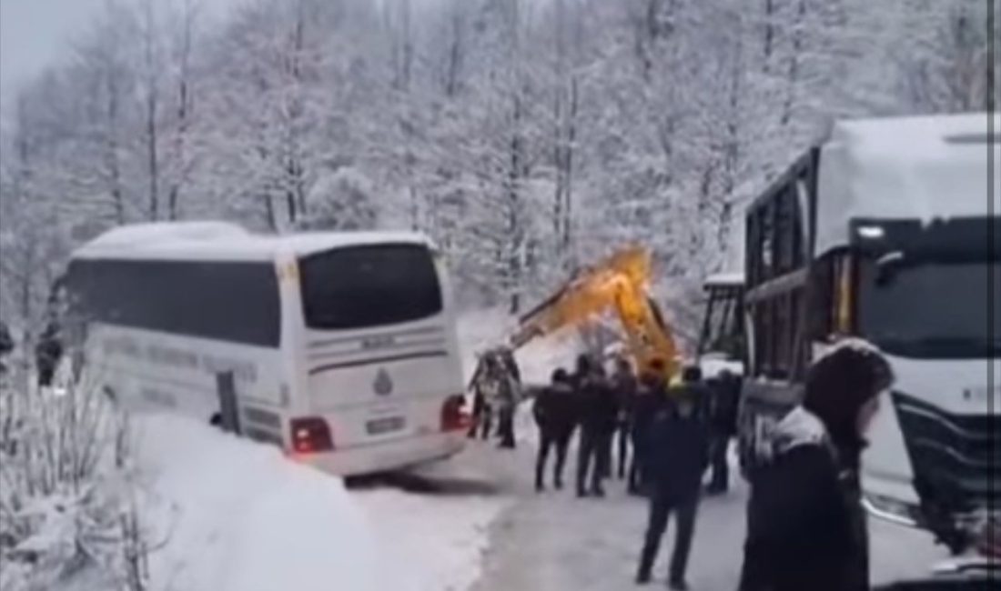 Ordu’da Otobüs Kara Saplandı!