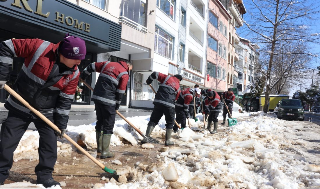 ALTINORDU BELEDİYESİ’NDEN YOĞUN KAR TEMPOSU