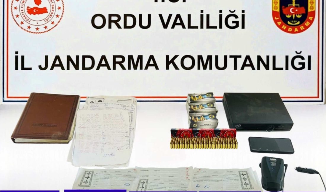 Fatsa’da Jandarma Operasyonu: Silah Fişeği, Boş Senet ve Suç Geliri