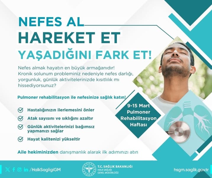 Halk Sağlığı Genel Müdürlüğü'nden Pulmoner Rehabilitasyon Önerisi!