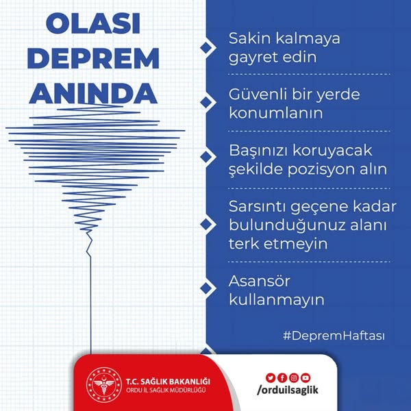 Ordu İl Sağlık Müdürlüğü’nden Deprem Uyarısı ordu il saglik tan deprem uyarisi