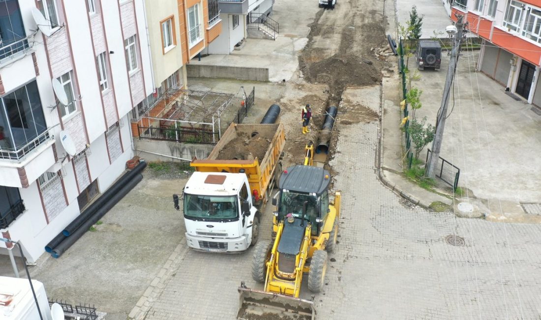 ORDU BÜYÜKŞEHİR BELEDİYESİ YAĞMUR SUYU HATTI ÇALIŞMASI GERÇEKLEŞTİRDİĞİ ALTINORDU ŞİRİNEVLER’DE