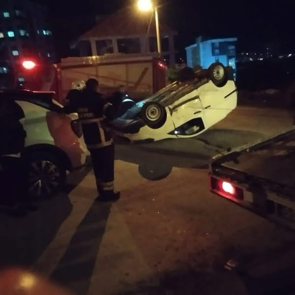 Fatsa’da Araç Takla Attı fatsa trafik kazasi
