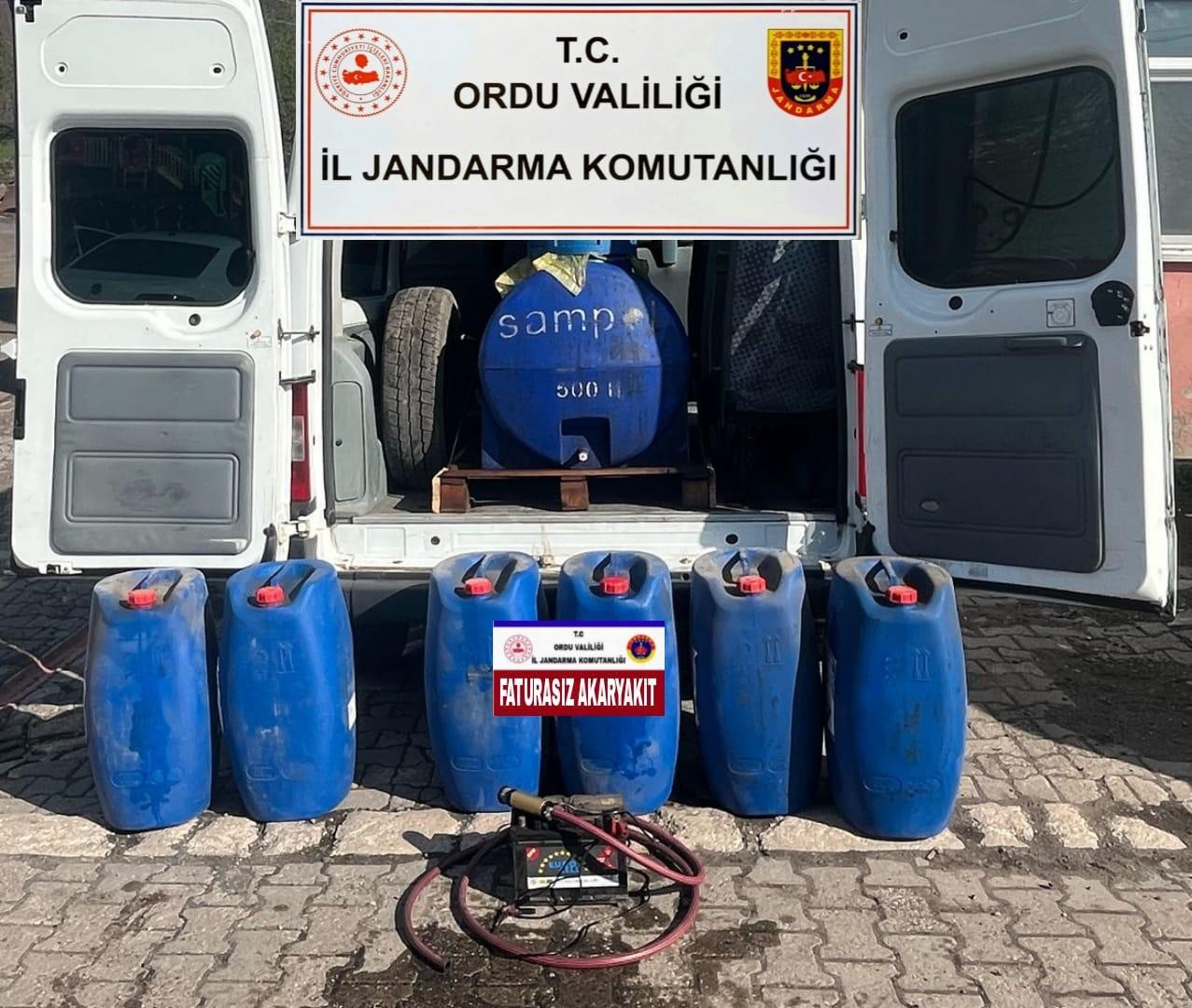Ordu'da Faturasız Akaryakıt Operasyonu ordu asayis