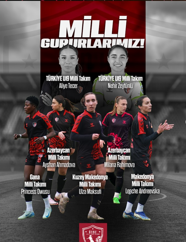 Ünye Kadın Futbol Kulübü’nün Yıldızları Milli Takımlarda! unye kadin futbol kulubu