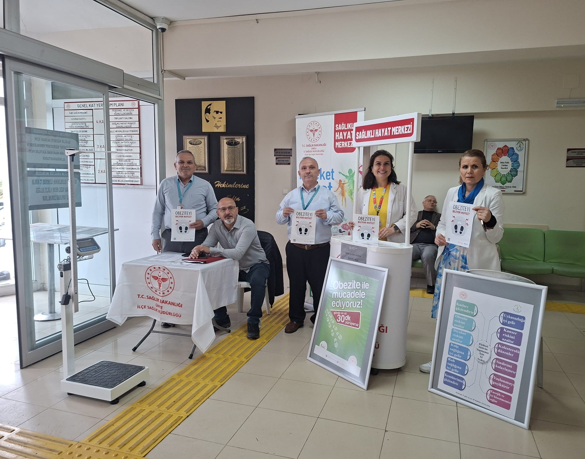 İdeal Kilonu Öğren, SAĞLIKLI YAŞA!kampanyası başlatıldı. unye ilce saglik merkezi