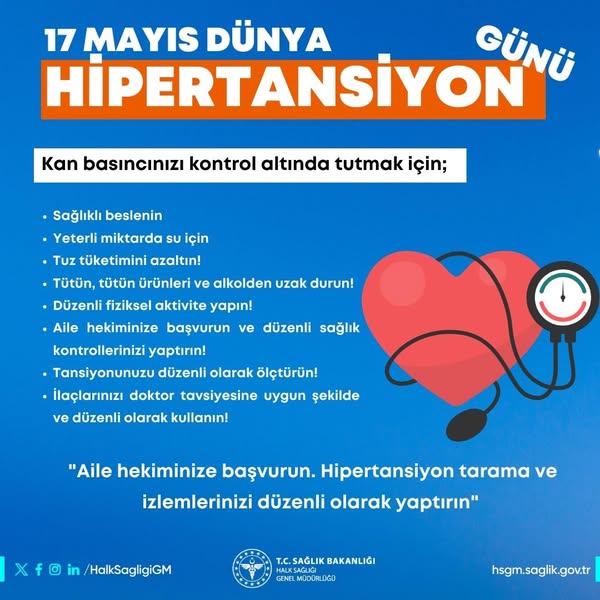 Ünye İlçe Sağlık Müdürlüğü Uyarıyor: Yüksek Tansiyona Dikkat! unye ilce saglik