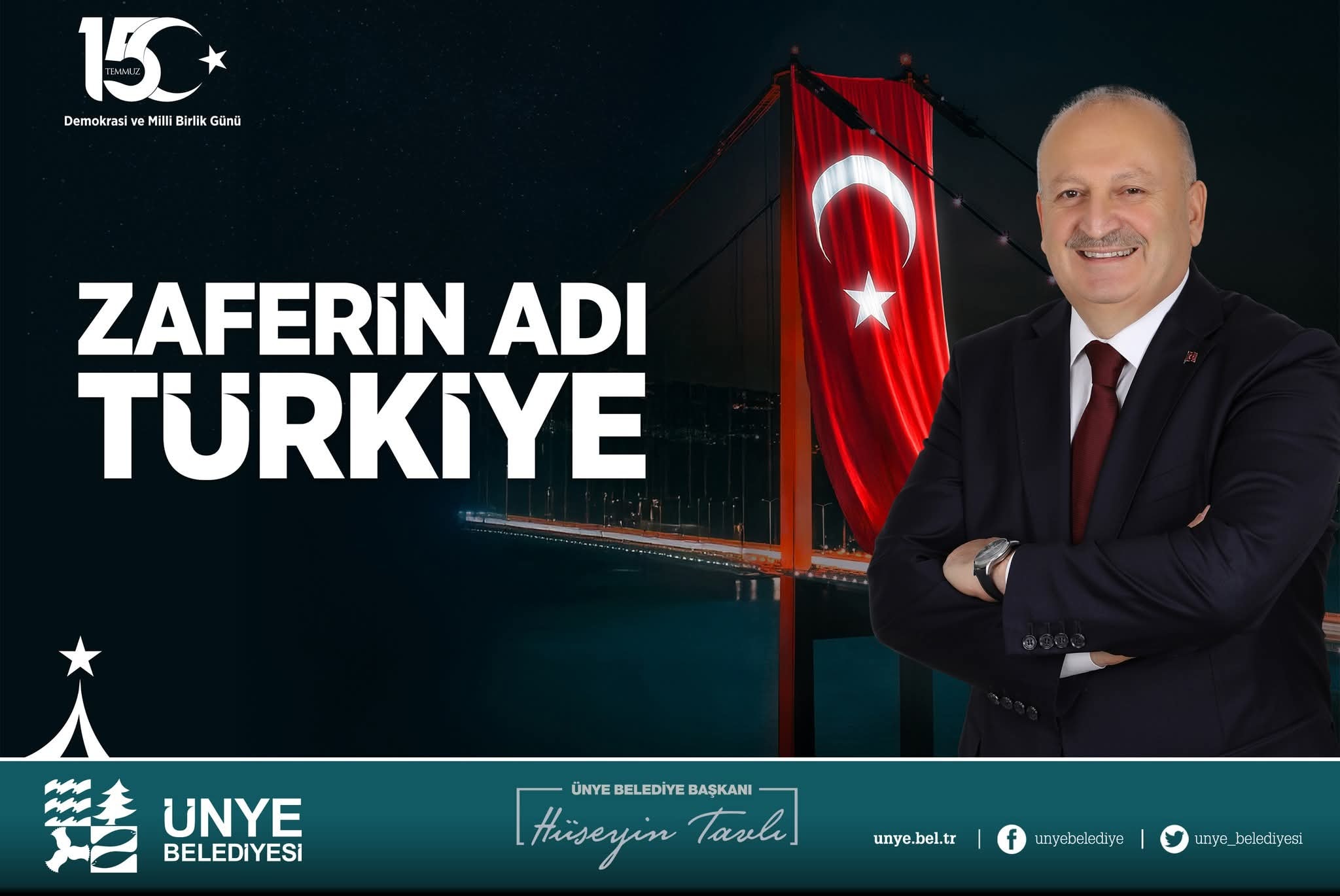 Başkan Tavlı’dan 15 Temmuz Mesajı: “Zaferin Adı Türkiye” unye belediyesi 3