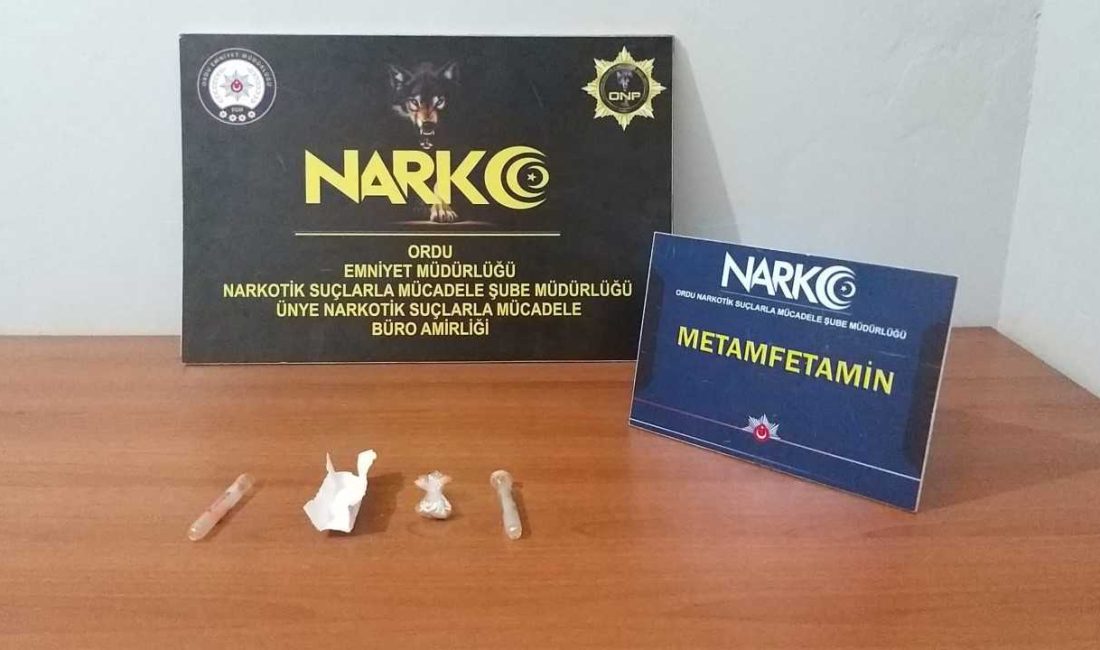 Ordu İl Emniyet Müdürlüğü Narkotik Suçlarla Mücadele Şube Müdürlüğü ekiplerince